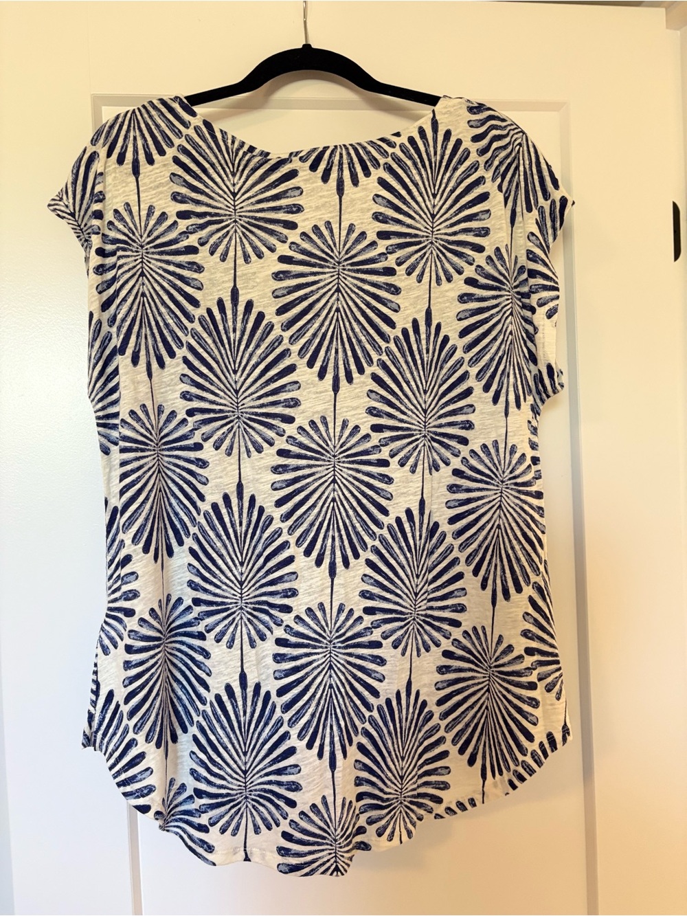 Joie Cream Top with Navy Burst Floral Print - Picture 6 of 8
